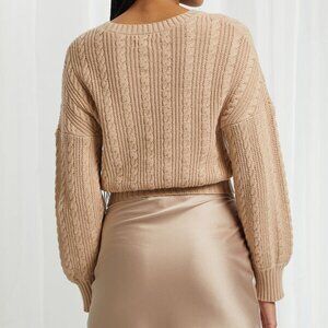 PacSun Beverly and Beck Fawn Cable Stitch Sweater | Medium | Color: Tan | NWT